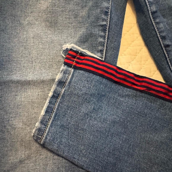 Current/Elliott Blue Jeans with Red Accents - Picture 3 of 4